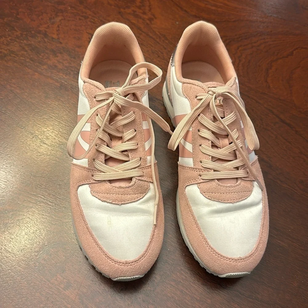 TRETORN Womens Suede Loyola Retro Jogger Sneakers Pink Silver Sz 8.5 Preppy